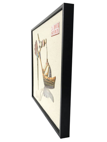 Kunst-Collage Papier Wandbild Pumps II 42cm x 42cm Freigestellt
