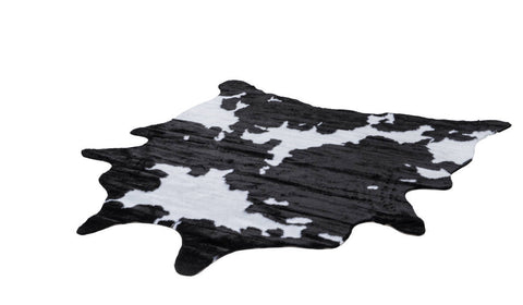 Kunstfell-Teppich Lasso 239 Cow Black Freigestellt