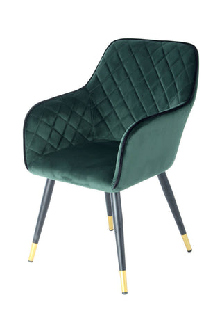 Luxus-Stuhl Stuhl Peer 537 Dunkelgrün / Schwarz Draufsicht