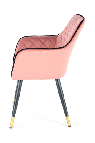 Luxus-Stuhl Stuhl Peer 537 Rosa / Schwarz Draufsicht