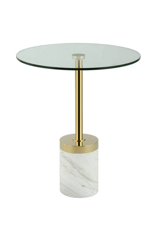 Luxus-Tisch Beistelltisch Pathos 137 Gold / Weiß Draufsicht