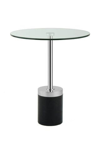 Luxus-Tisch Beistelltisch Pathos 137 Silber / Schwarz Draufsicht