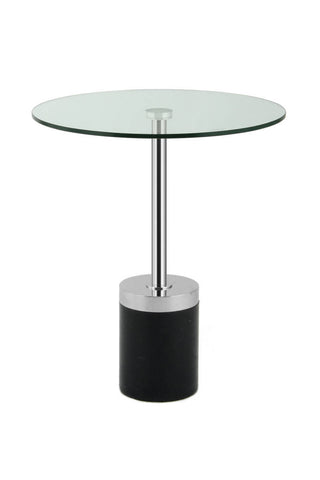 Luxus-Tisch Beistelltisch Pathos 137 Silber / Schwarz Draufsicht