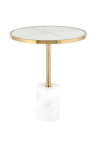 Luxus-Tisch Beistelltisch Pathos 525 Gold / Weiß Draufsicht