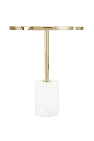 Luxus-Tisch Beistelltisch Pathos 525 Gold / Weiß Draufsicht