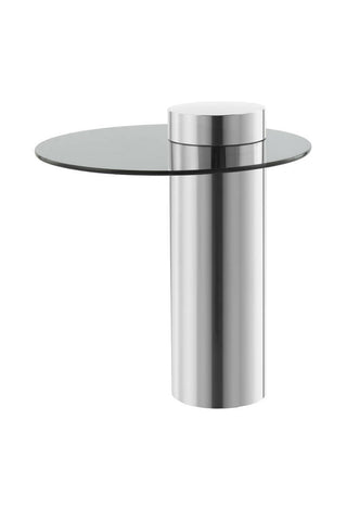 Moderner Glastisch Beistelltisch Ottawa 137 Silber / Grau Draufsicht