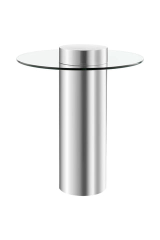 Moderner Glastisch Beistelltisch Ottawa 137 Silber / Klar Draufsicht