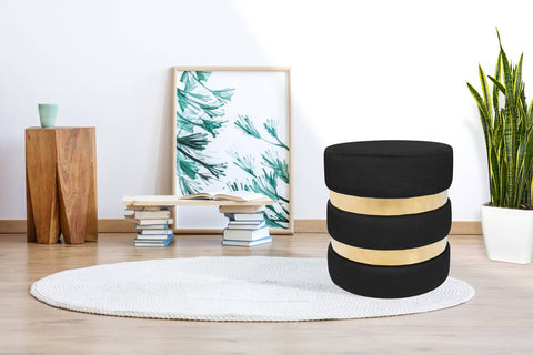 Pouf Hocker Mailo 237 Schwarz Ambiente
