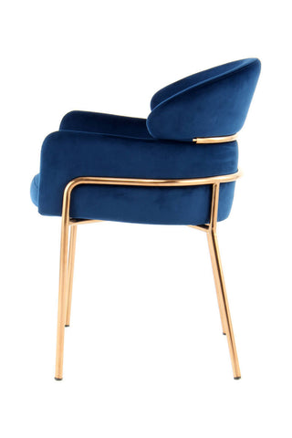 Retro-Stuhl Stuhl Carline 137 Blau / Roségold Draufsicht