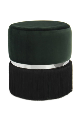 Sitzpouf Hocker Jim 137 Dunkelgrün / Schwarz / Silber Draufsicht