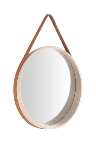 Spiegel mit Aufhängegurt Wandspiegel Larissa 137 Creme / Braun Draufsicht