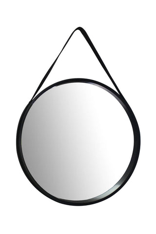 Spiegel mit Aufhängegurt Wandspiegel Larissa 137 Schwarz Draufsicht