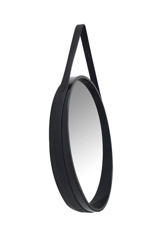 Spiegel mit Aufhängegurt Wandspiegel Larissa 137 Schwarz Draufsicht