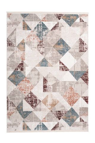 Teppich im Vintage-Design Maria 237 Grau / Lachsrosa Draufsicht