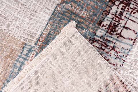 Teppich im Vintage-Design Maria 437 Grau / Lachsrosa Makro