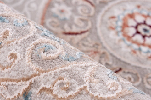 Teppich im Vintage-Design Maria 537 Grau / Lachsrosa Makro