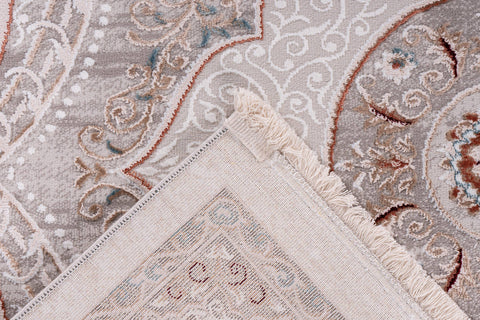 Teppich im Vintage-Design Maria 537 Grau / Lachsrosa Makro