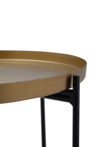 Tisch im Industrial Style Beistelltisch Lutza 137 Gold Makro