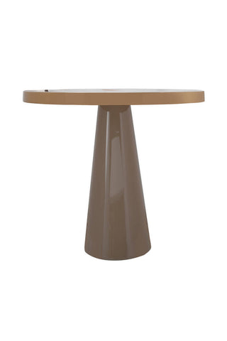 Tisch im Industrial Style Beistelltisch Rokoko 637 Taupe / Gold Draufsicht