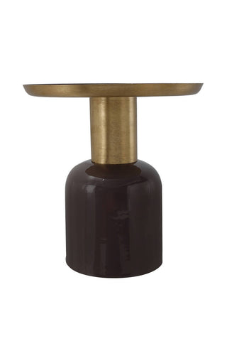 Tisch im Industrial Style Beistelltisch Rokoko 837 Dunkellila / Gold Draufsicht