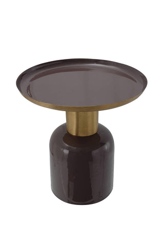 Tisch im Industrial Style Beistelltisch Rokoko 837 Dunkellila / Gold Draufsicht
