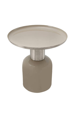 Tisch im Industrial Style Beistelltisch Rokoko 837 Taupe / Silber Draufsicht