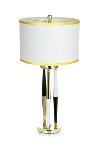 Tisch- / Stehlampe Sammi 137 Weiß / Schwarz / Gold