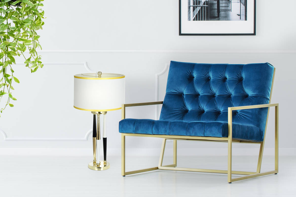 Tisch- / Stehlampe Sammi 137 Weiß / Schwarz / Gold