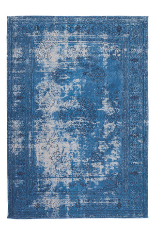Vintage-Flachwebteppich Forte 412 Blau Draufsicht